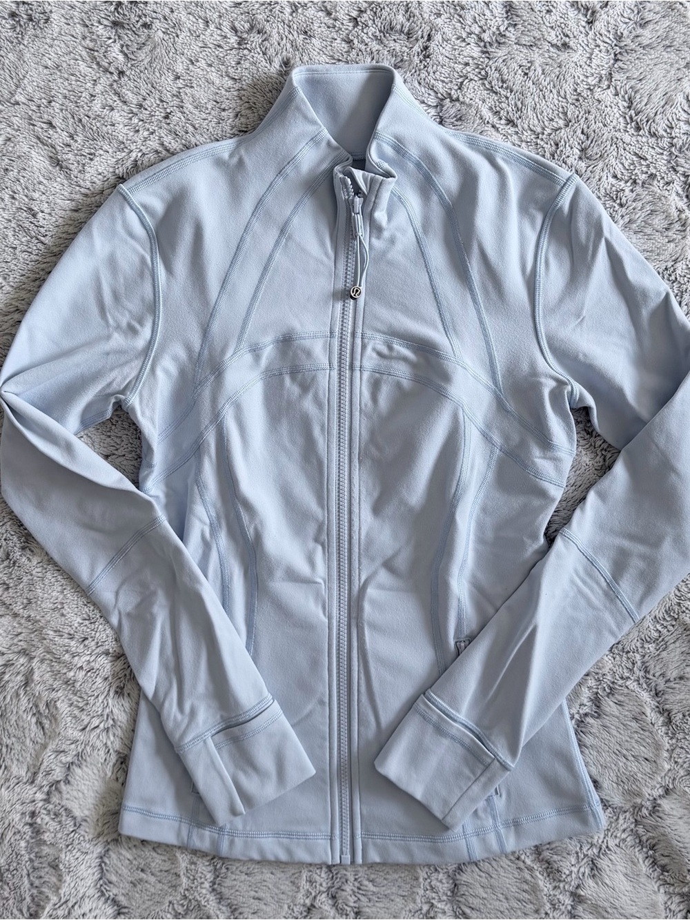 Lululemon Define Jacket Light Blue Size 6 Full Zip Thumbholes Pockets Athleisure